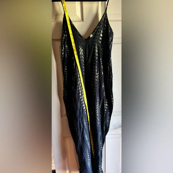 Elan | Dresses | Elan Navy Blue Metallic Maxi Medium Dressnwot | Poshmark